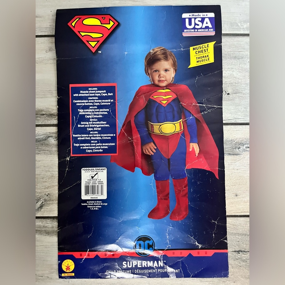 Superman Child Halloween Costume size 1-2